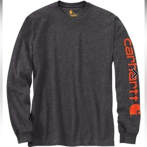 Carhartt Loose Fit Heavyweight Logo Sleeve L/S Shirt NWT Men’s L Carbon Heather